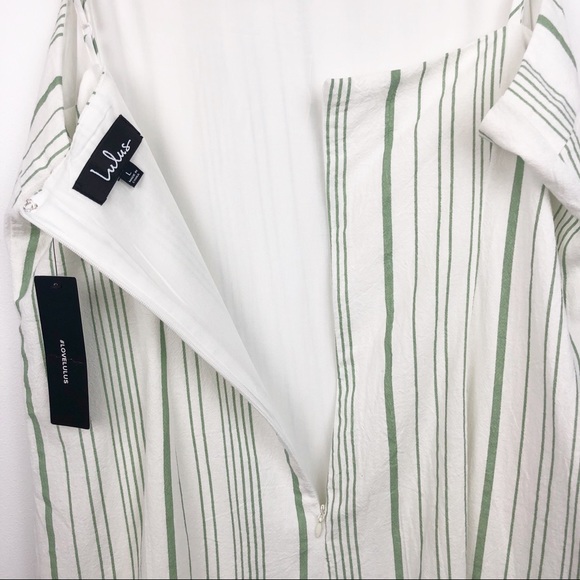 Lulu’s Light Green Striped Mini Dress NWT Size L - Picture 14 of 14